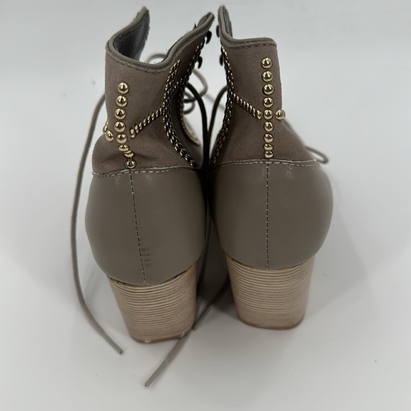 Nicora Lace Up Studded Booties Grey 8 - Picture 5 of 7
